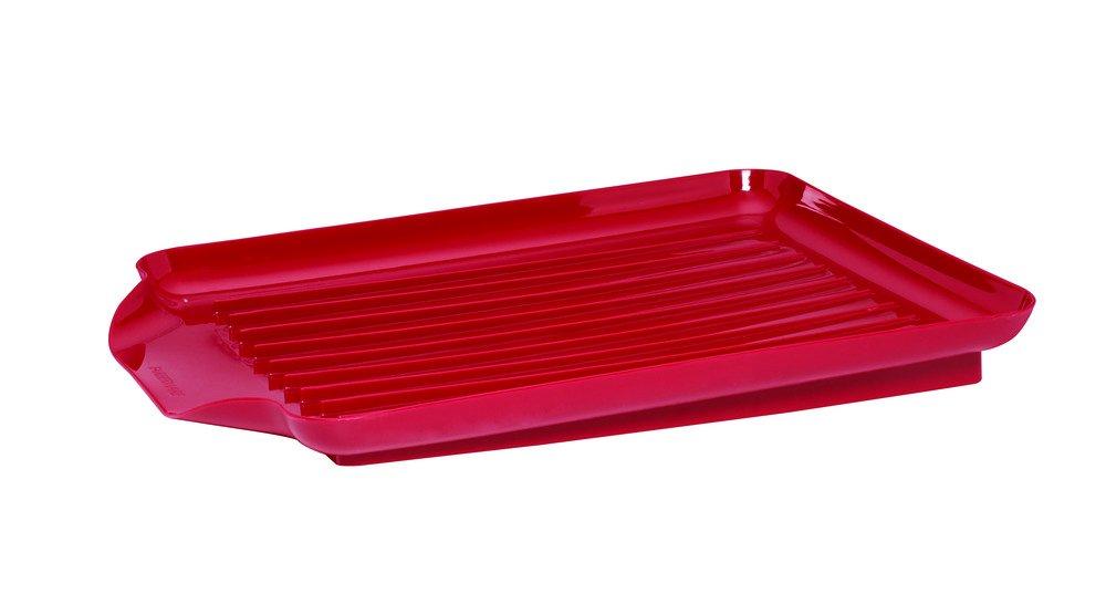 Farberware Farberware Classic Large Rust Resistant Full Dishrack with Removable 3 Compartment Flatware Caddy, Andlged Drain Board, 3-Piece, Red