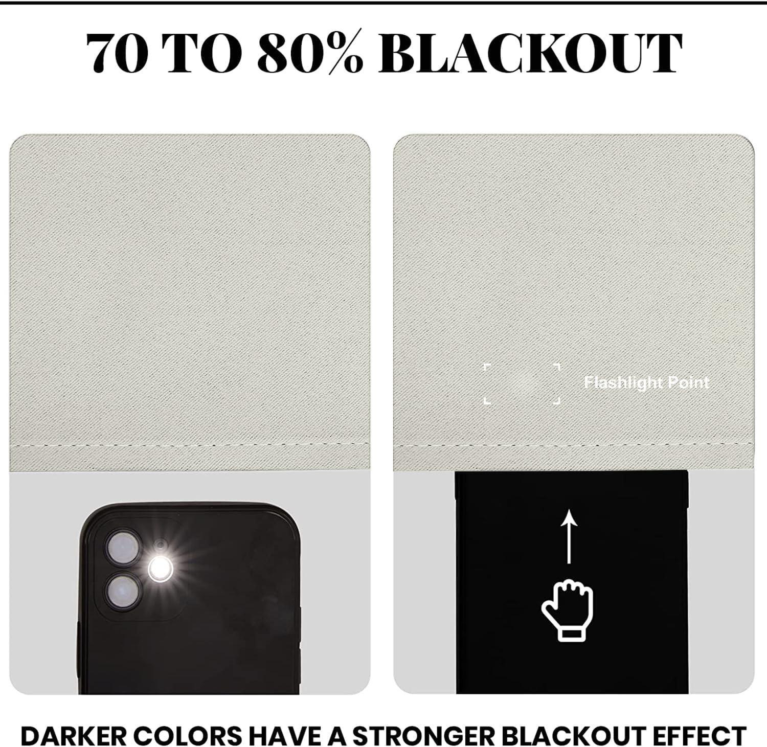 Villey Drapes Pinch Pleated Curtains Blackout Thermal Insulated Room Darkening Window Treatments for Patio Door Home/Office Drapes Along with Tiebacks & 2 Panels L84 (Cream,52"x84")