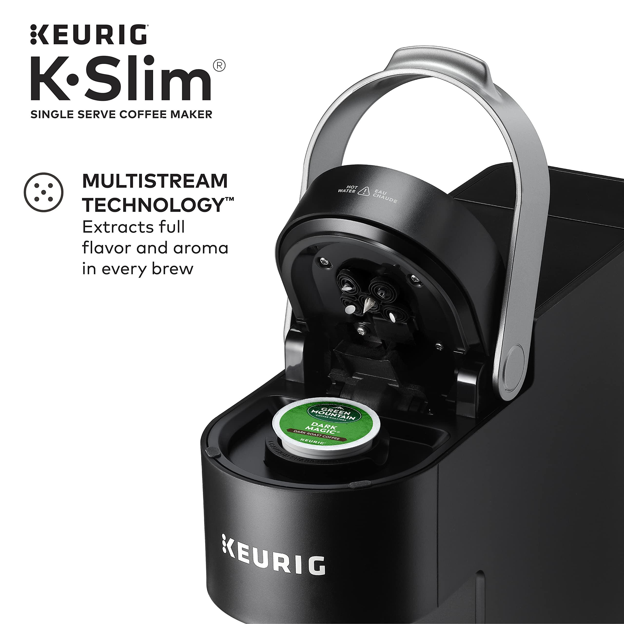 Keurig Keurig K-Slim Single-Serve K-Cup Coffee Maker, Black and Keurig Standalone Milk Frother, Black
