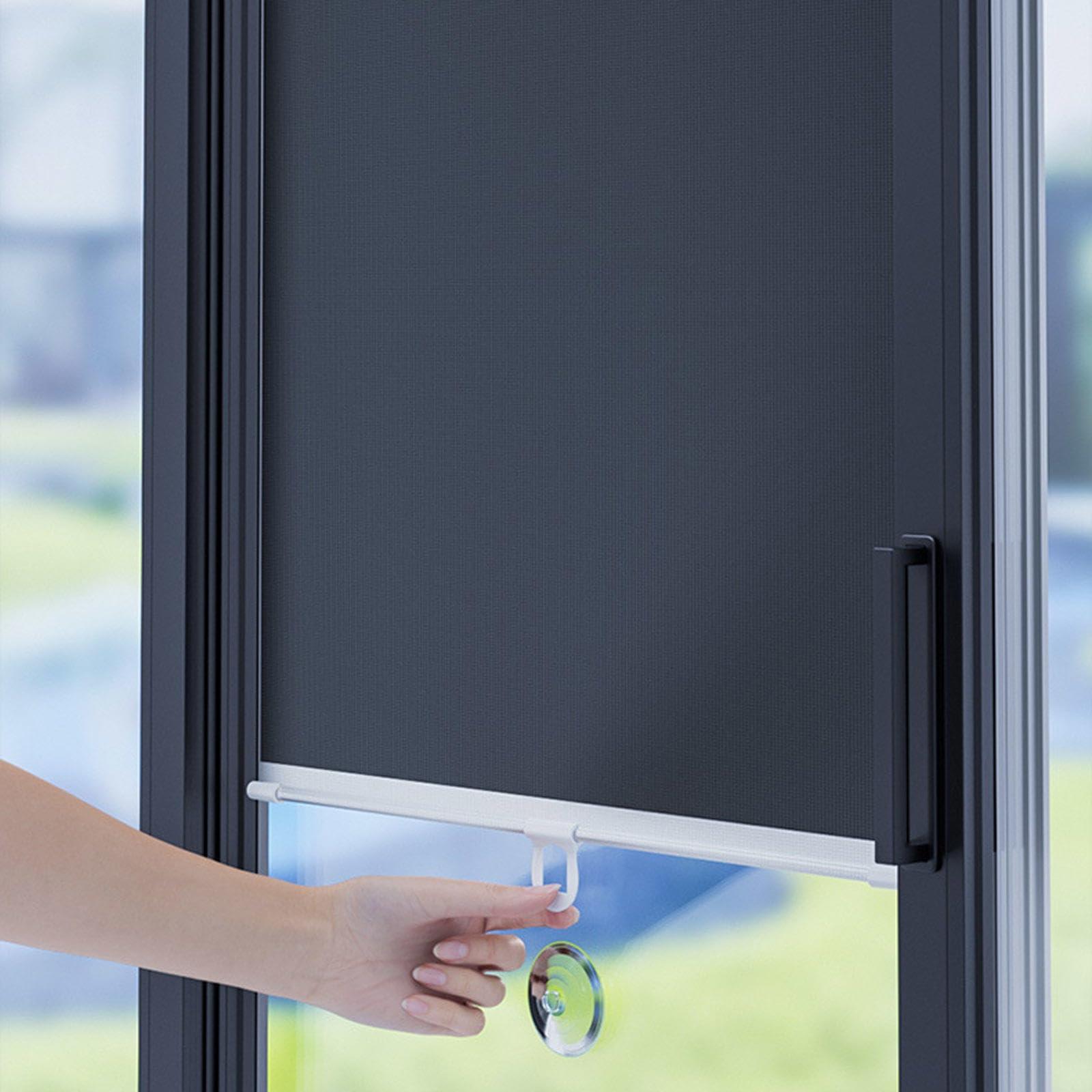 Jolan Blackout Roller Blinds No Drilling,Sunscreen Sunshade Window Roll Up Shades with Suction Cups,Privacy Curtains,Temporary Blinds Black,Retractable Sun Shades,Customisable,WH-80 * 160cm(31 * 63in)