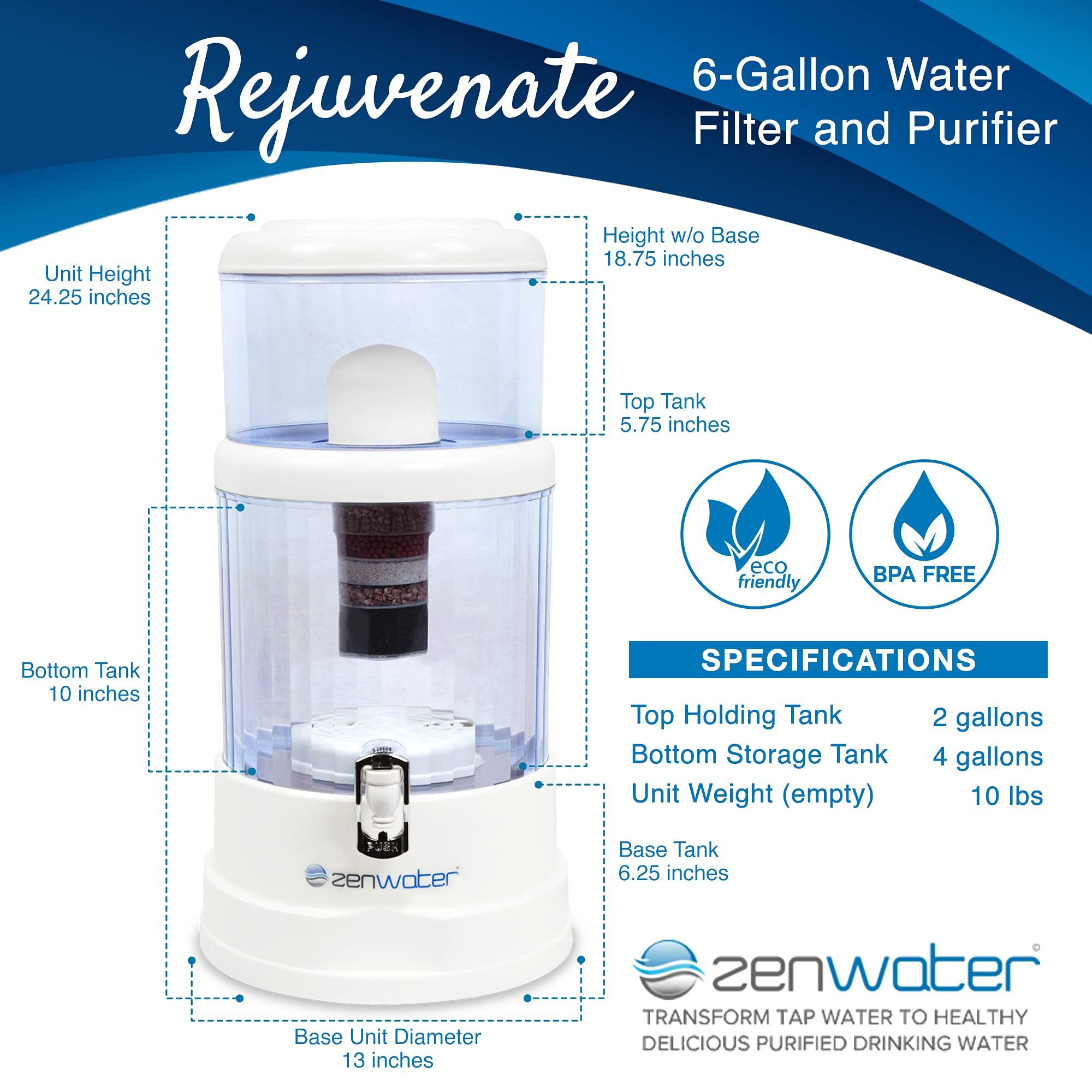 ZENWATER Zen Water Systems Countertop Filtration and Purification System, 6-Gallon