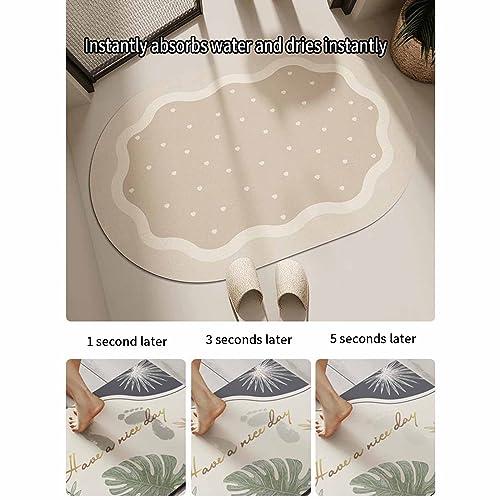 JUSHZ JUSHZ Bath Mat Quick Dry Bathroom Mat Bath Mats for Bathroom Washable Super Absorbent Bathmat Diatomite Rug Absorbent Quick-Drying Floor Mat Wear-Resistant Soft Double-Sided Non Slip (7,60x90cm)