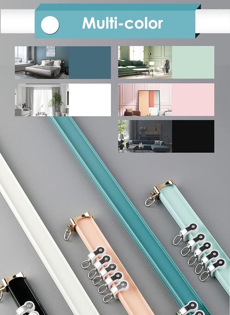 SRNSAEB SRNSAEB Curved Ceiling Curtain Track Bendable, 10 11.5 13 15 20 23 26 Ft Long, Aluminum Curtain Rod Room Divider for Partition/Home/Commercial (Color : Pink, Size : 5m/16.4ft)