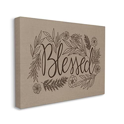 Stupell Industries Stupell Industries Blessed Botanical Flower Border Canvas Wall Art, Design by Taylor Shannon Designs