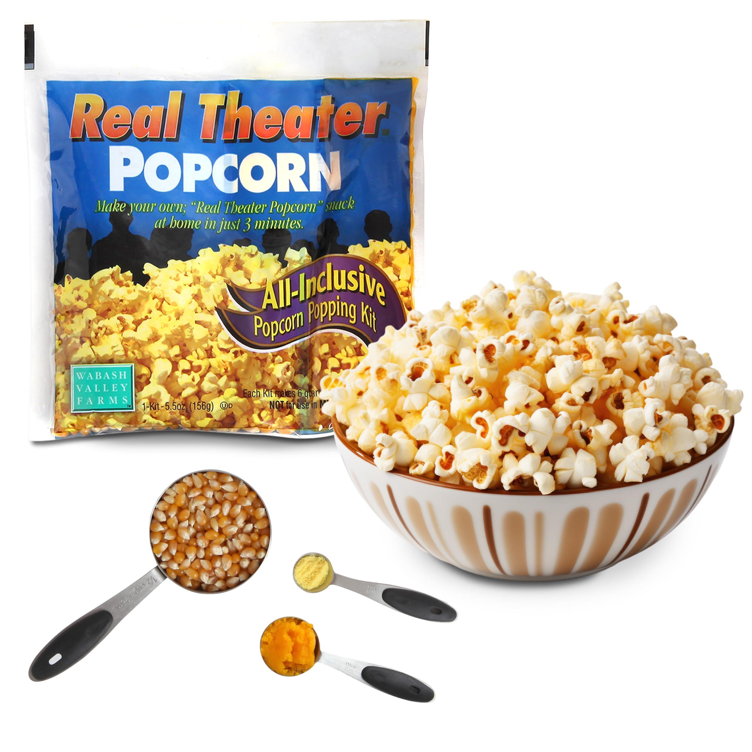 Wabash Valley Farms Original Whirley Pop Popcorn Maker - 6 Quart Stovetop Popcorn Popper With Four Popping Kits, Aluminum Popcorn Pot With Metal Gears, Wabash Valley Farms Stove Top Popcorn Maker, Popcorn Pan (Silver)
