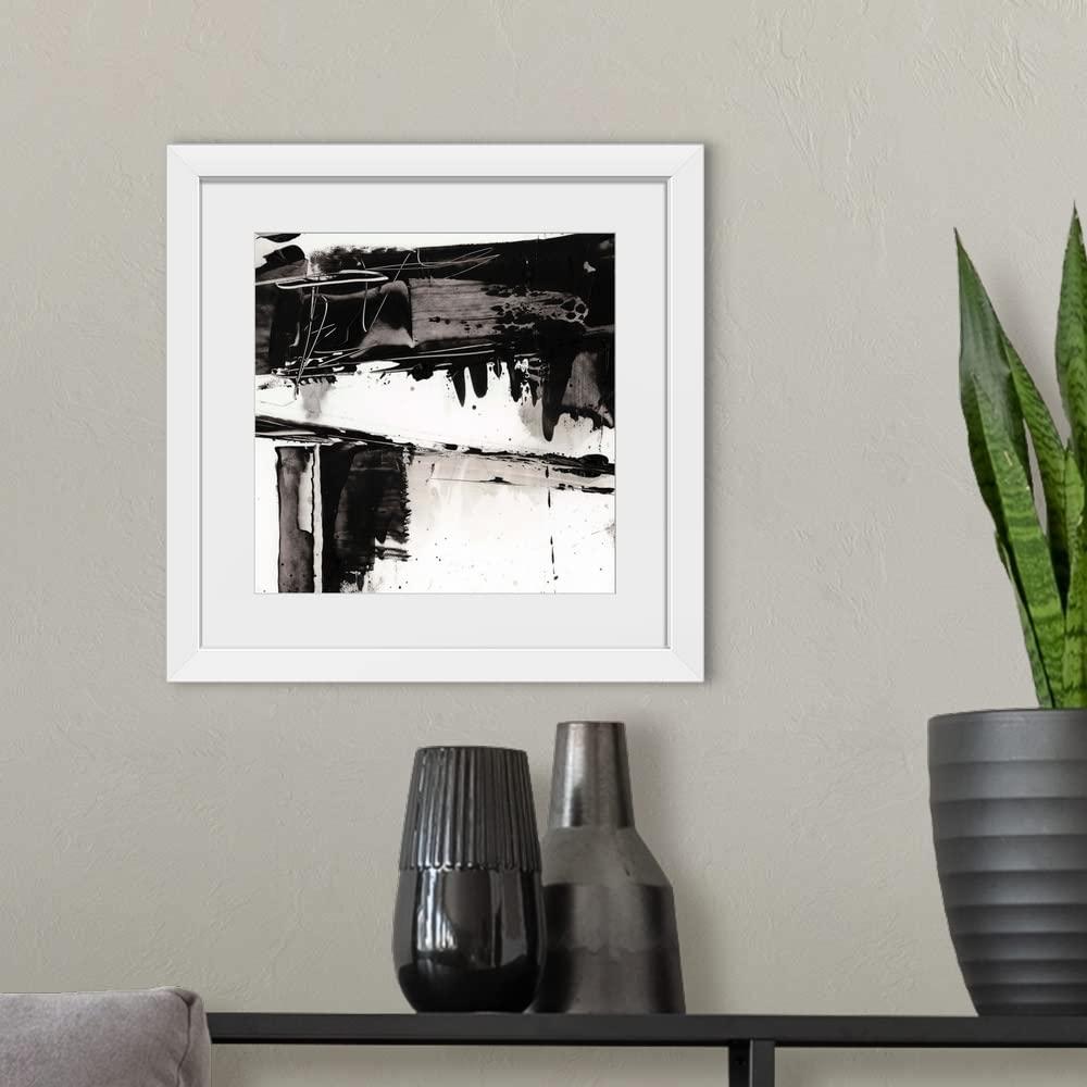 GREATBIGCANVAS GREATBIGCANVAS Jagged Edge I White Framed Wall Art Print, Artwork