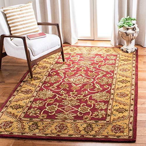 Safavieh SAFAVIEH Golden Jaipur Collection 5' x 8' Burgundy / Gold GJ250C Handmade Traditional Premium Wool Area Rug