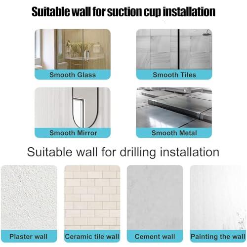 Meiiron Adjustable Curved Shower Curtain Rod Wall Mounted L-Shaped Bathroom Corner Curtain Hanger Pole Bath Bar Metal Shower Rail, No Drilling (Size : 70~95x70~95cm)