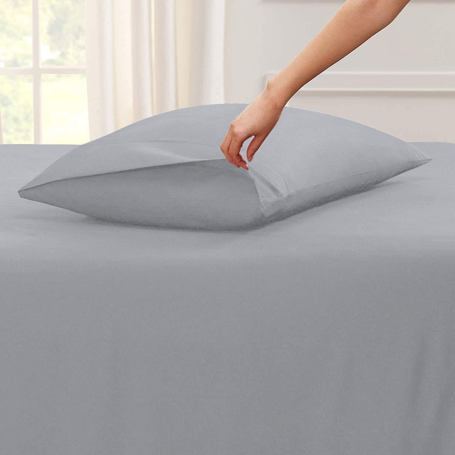 Shreem Linen Split Head Flex King Sheet Set - 1800 Ultra-Soft Microfiber Bed Sheets - Double Brushed - Split Head King Sheets Set - Deep Pocket - Bed Sheets (Split Head Flex Light Grey) - 39\" Split TOP