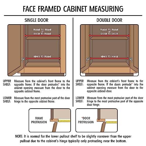 Shelves That Slide Sliding Pull-Out Shelf for Cabinets (Kitchen Cupboards, Pantry Drawers, Bathroom Storage) 2 3/8\" Tall - 3/4 Slides & Base Mounting - Custom Clear Opening Width & Depth: (26.750\" (3/4), 19.75\" (3/4))