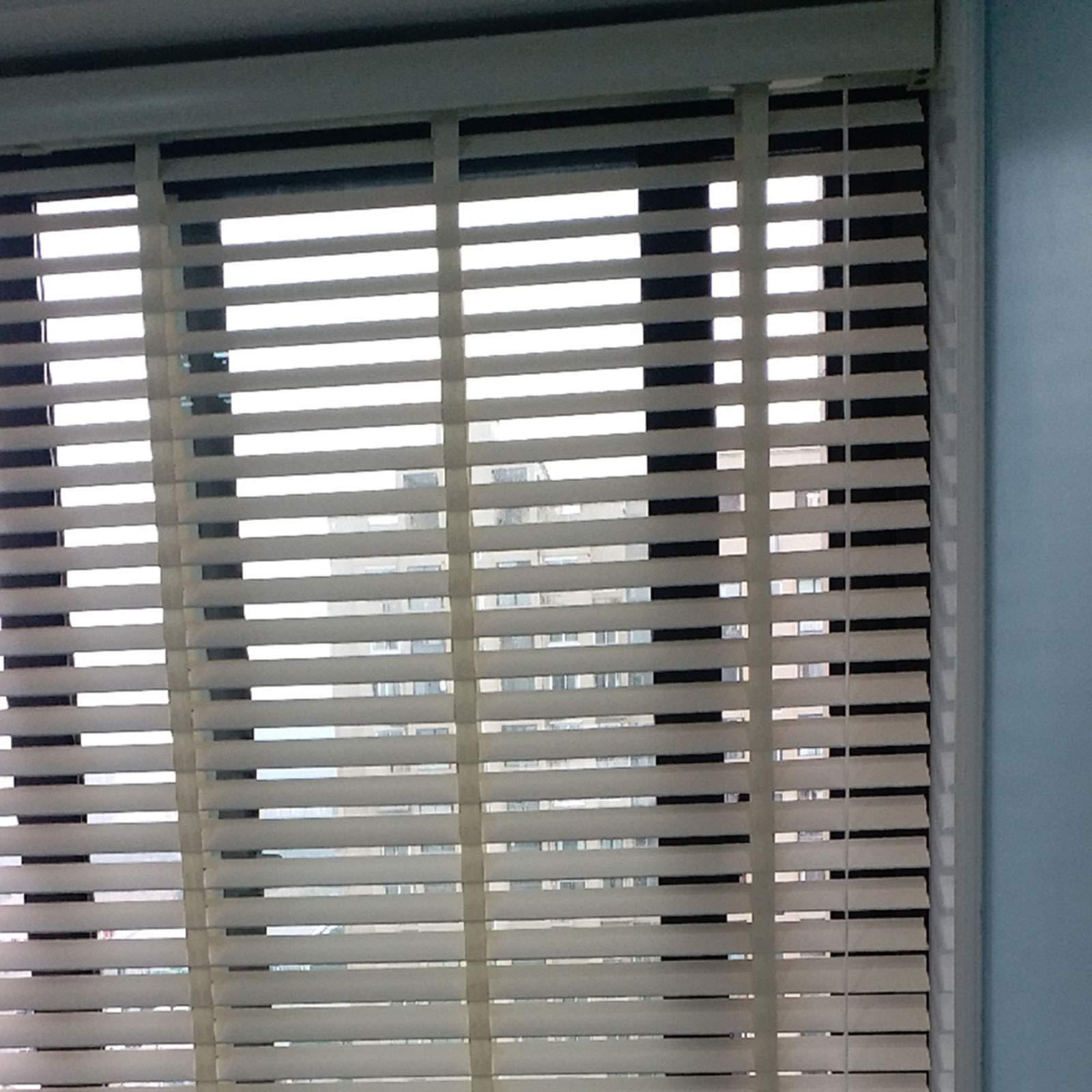 Jolan Real Wood Blinds White,Blackout Shades,Study/Living Room/Office,Faux Wood Blinds,Breathable/Sunscreen,Customizable.,110x120cm/43x47in