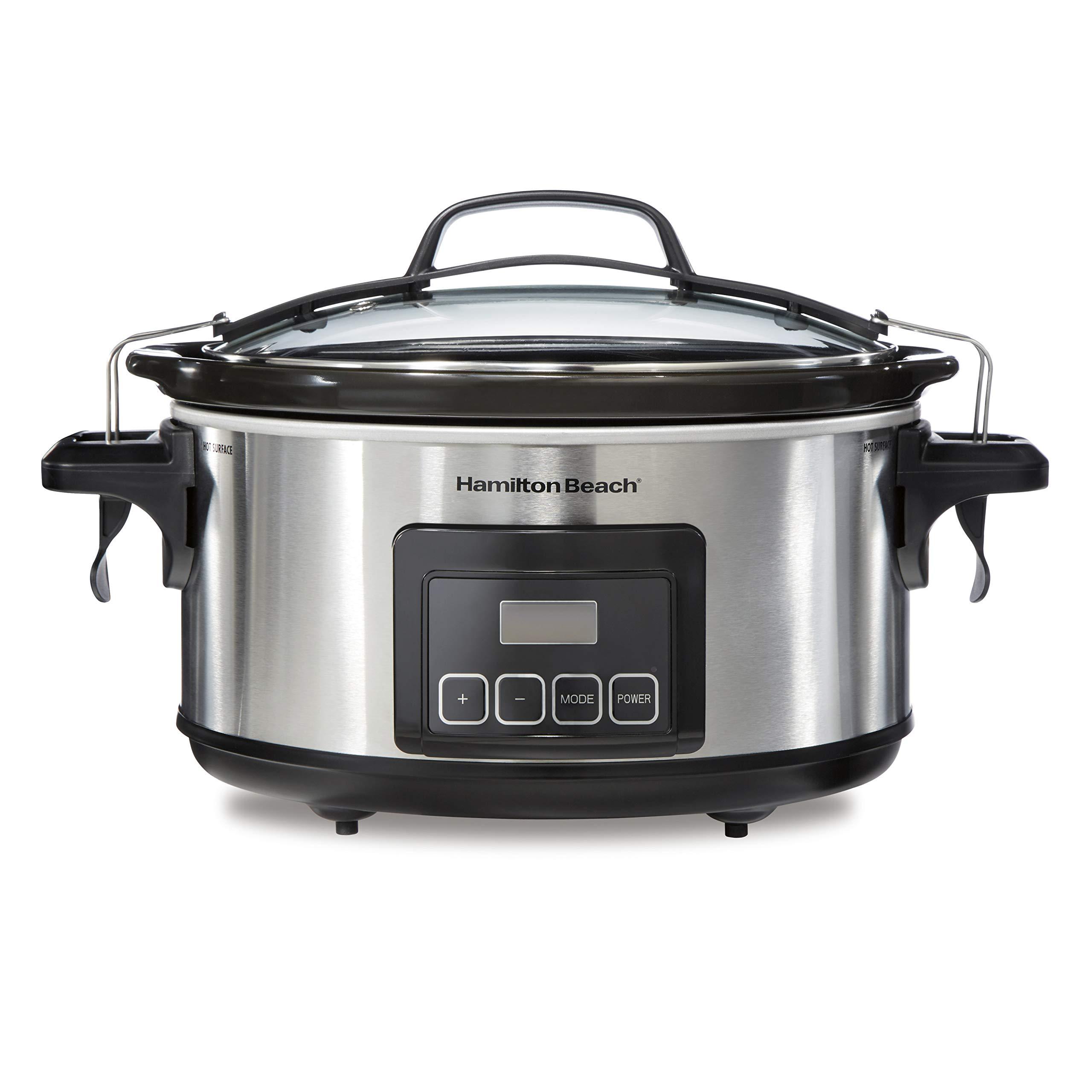 Hamilton Beach Hamilton Beach Portable 6-Quart Stay or Go Programmable Slow Cooker with Lid Lock, Stainless Steel (33561), 6 quarts