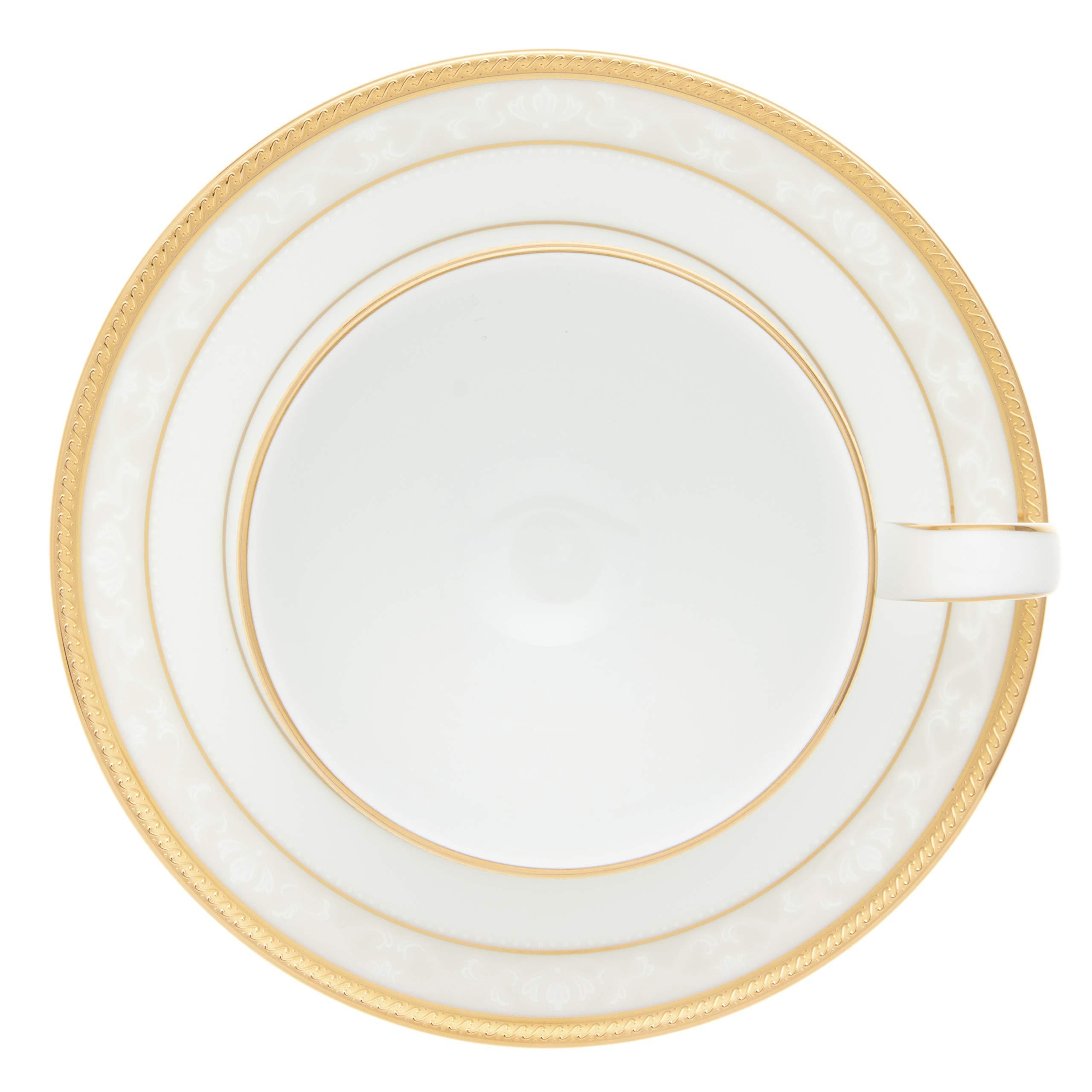 ????(Noritake) Noritake P91988/4335 Cup & Saucer (Pair) (COFFEE & TEA COFFEE) 250cc Hampshire Gold 2 Guests Fine Porcelain