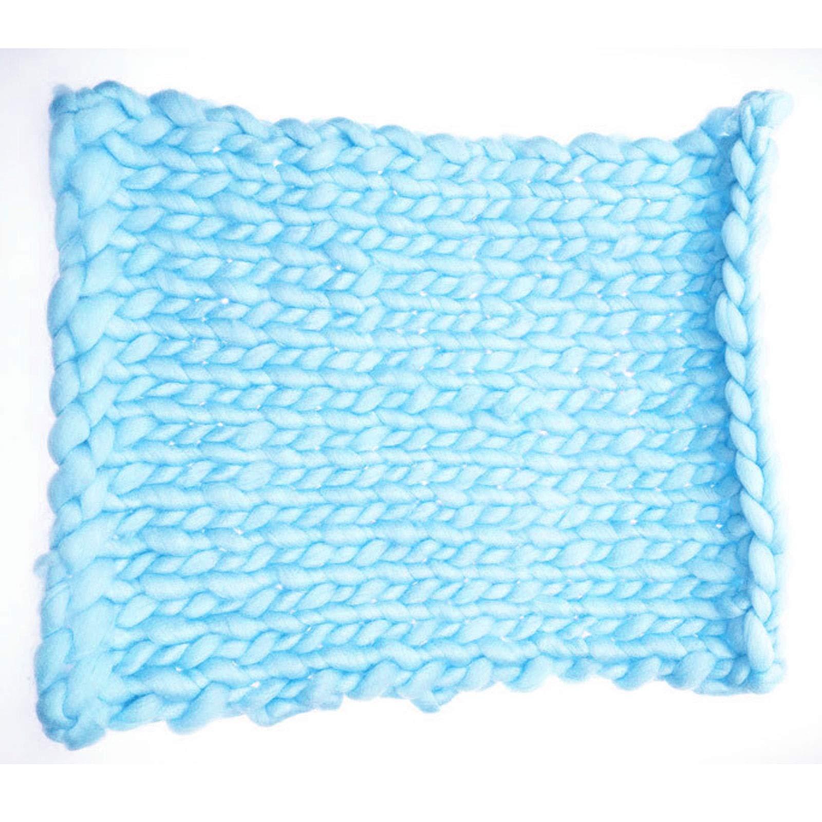 XFYJR XFYJR Luxury Chunky Knit Bed Blanket Large Size Knitted Throw Blanket Warm Soft Cozy Bulky Blankets for Cuddling Up in Bed, CouchSofa Decorative (Color : Blue, Size : 100x200cm (40x79inch))