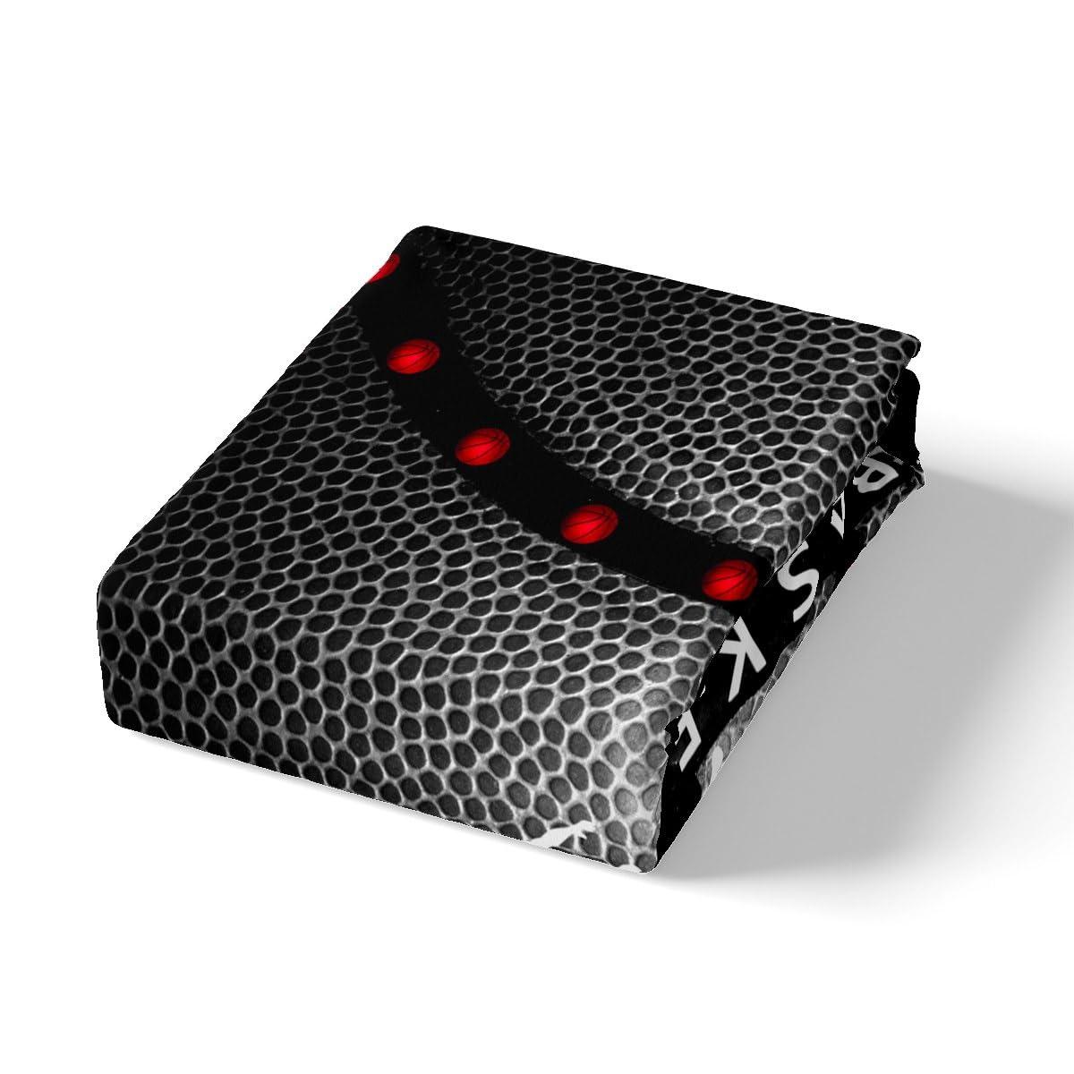 Feelyou Basketball Comforter Cover Full Size Basketball Gaming Duvet Cover Basketball Frame Black with Red Bedding Set for Kids Boys Girls Sports Game Bedspread Cover Lightweight Bedclothes (No Comforter)