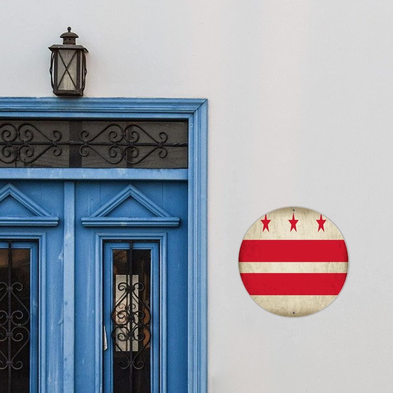 lutieger lutieger Restaurants Home Dcor Metal Sign Washington State Flag Personalized Gifts Posters Patriotic USA Map Sports Fans Country Tin Signs for Bedroom Entryway Bathroom Wall Decor 12x12in Round