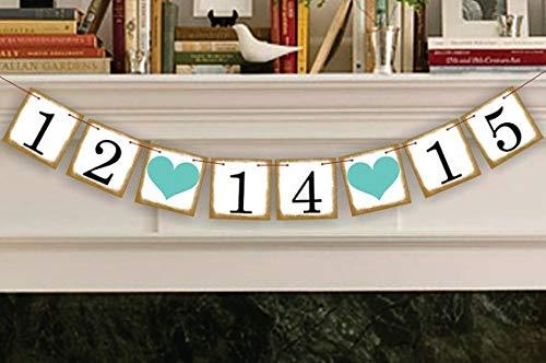 Rarido Rarido 1 X New Golden Side Customized Date Bunting Banner Save The Date Wedding Sign Birthday Decoration Supplies - (Color: Red MRMRS)