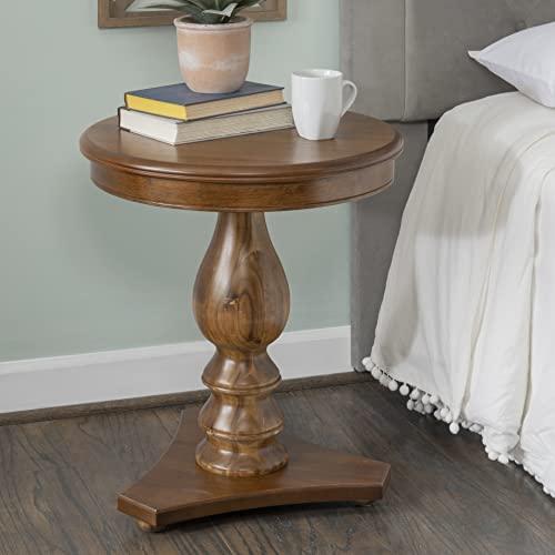 Powell Powell Hazelnut Round Top Finley Pedestal Accent Side Table