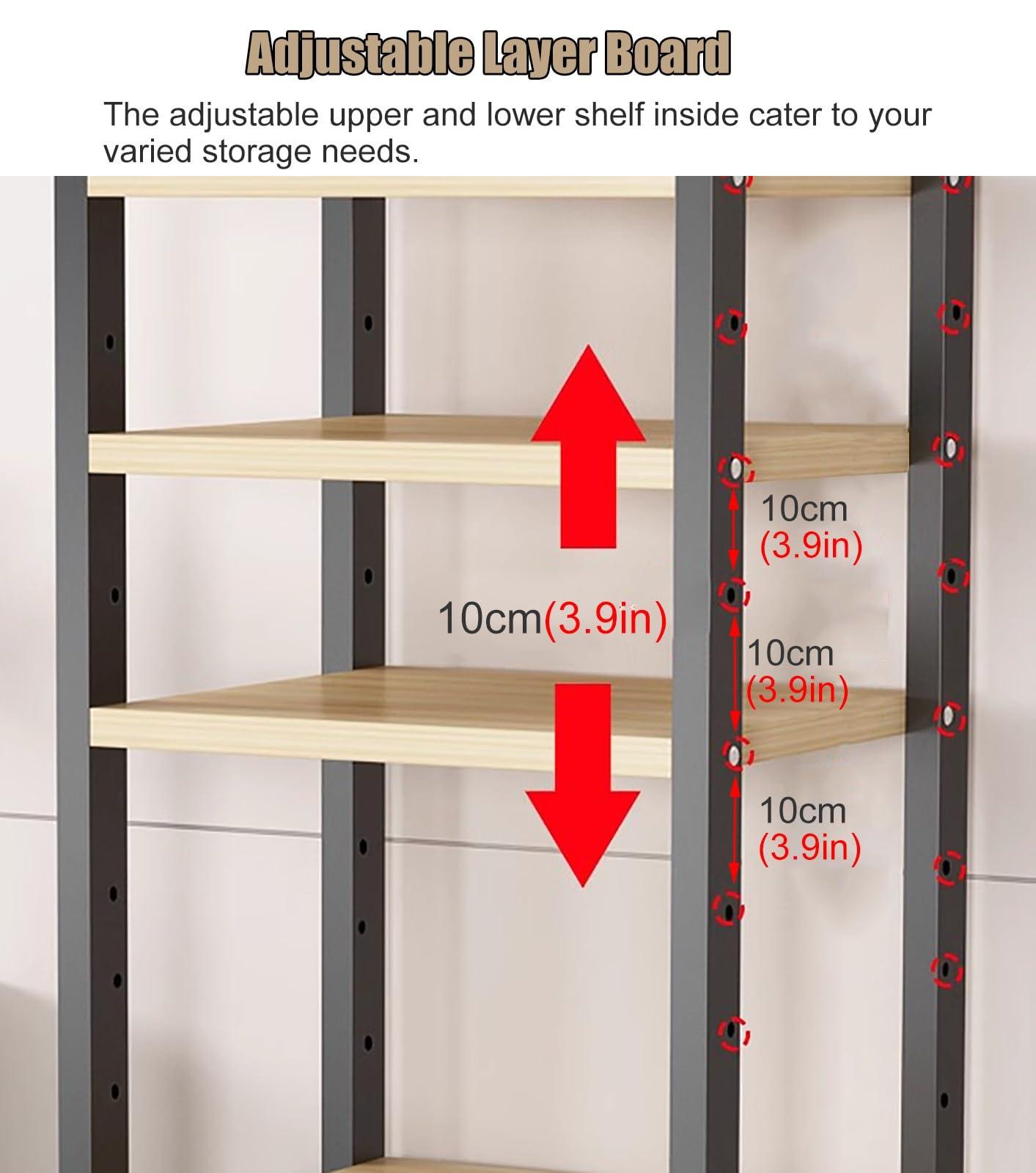 JYHHCYS JYHHCYS Tall Stereo Racks and Stands on Wheels Media Storage Cabinet Rack, Black Modern Entertainment Stereo Components Stand, Audio Video Equipment Rack (Size : 8 tier-50cm Wide)