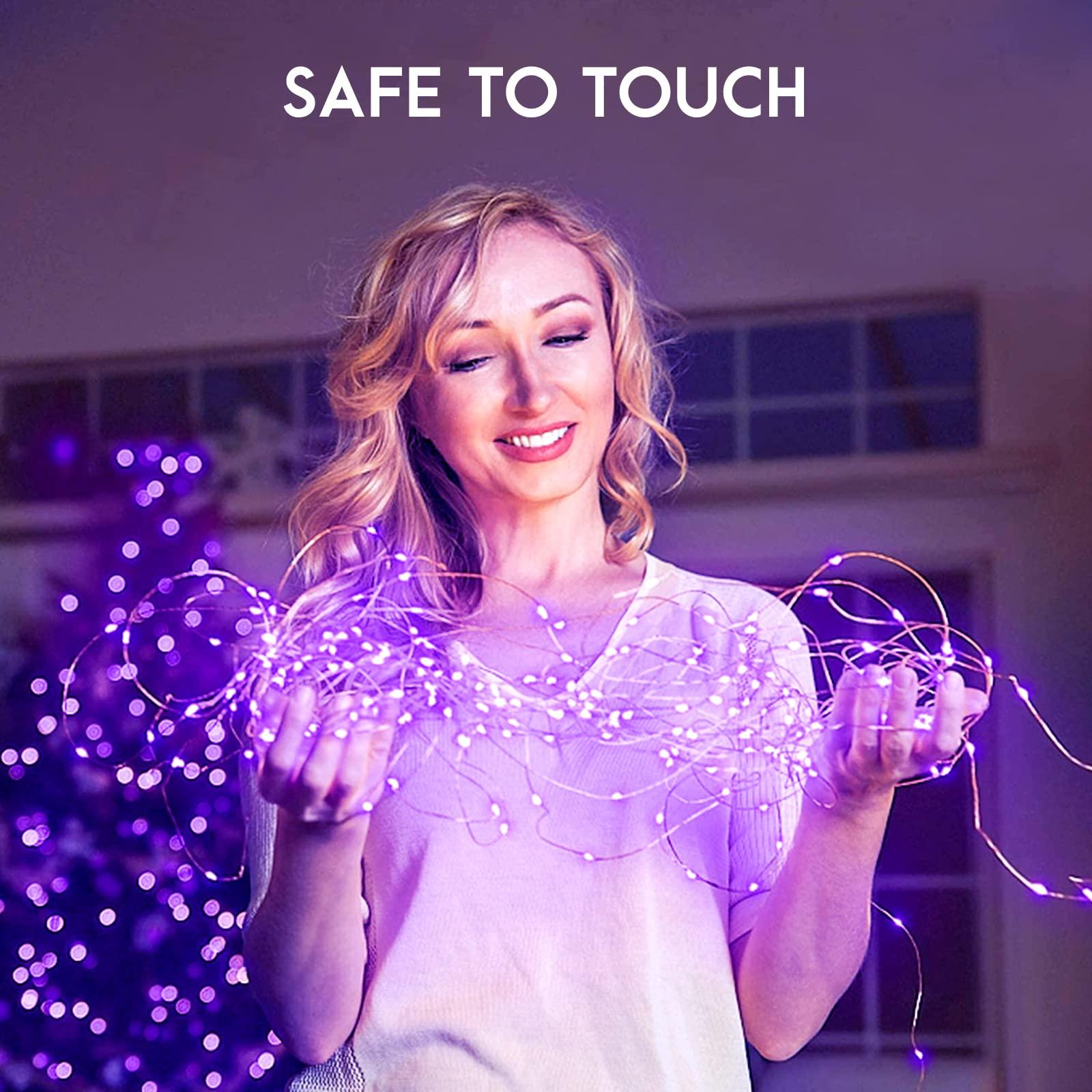 JMEXSUSS JMEXSUSS 8 Pack 50 LED Fairy Lights Battery Operated - Purple Christmas Lights for Gift Party Garden Patio Home Halloween Christmas Decorations