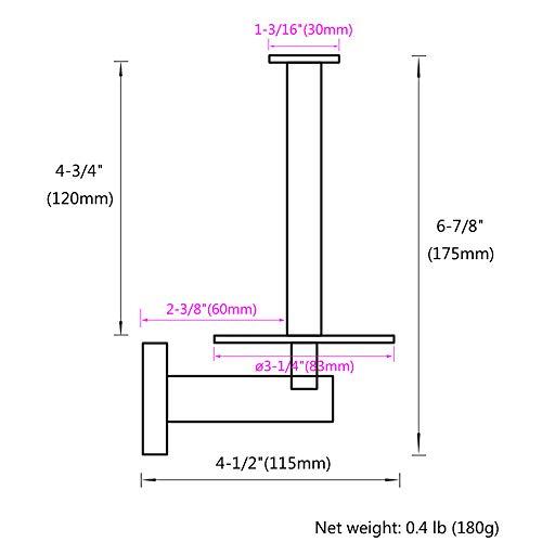 Aomasi Vertical Toilet Paper Holder, Aomasi SUS304 Stainless Steel Toilet Tissue Roll Hanger with Round Plate, Bathroom TP Roll Organizer, Wall Mounted, Brushed Nickel