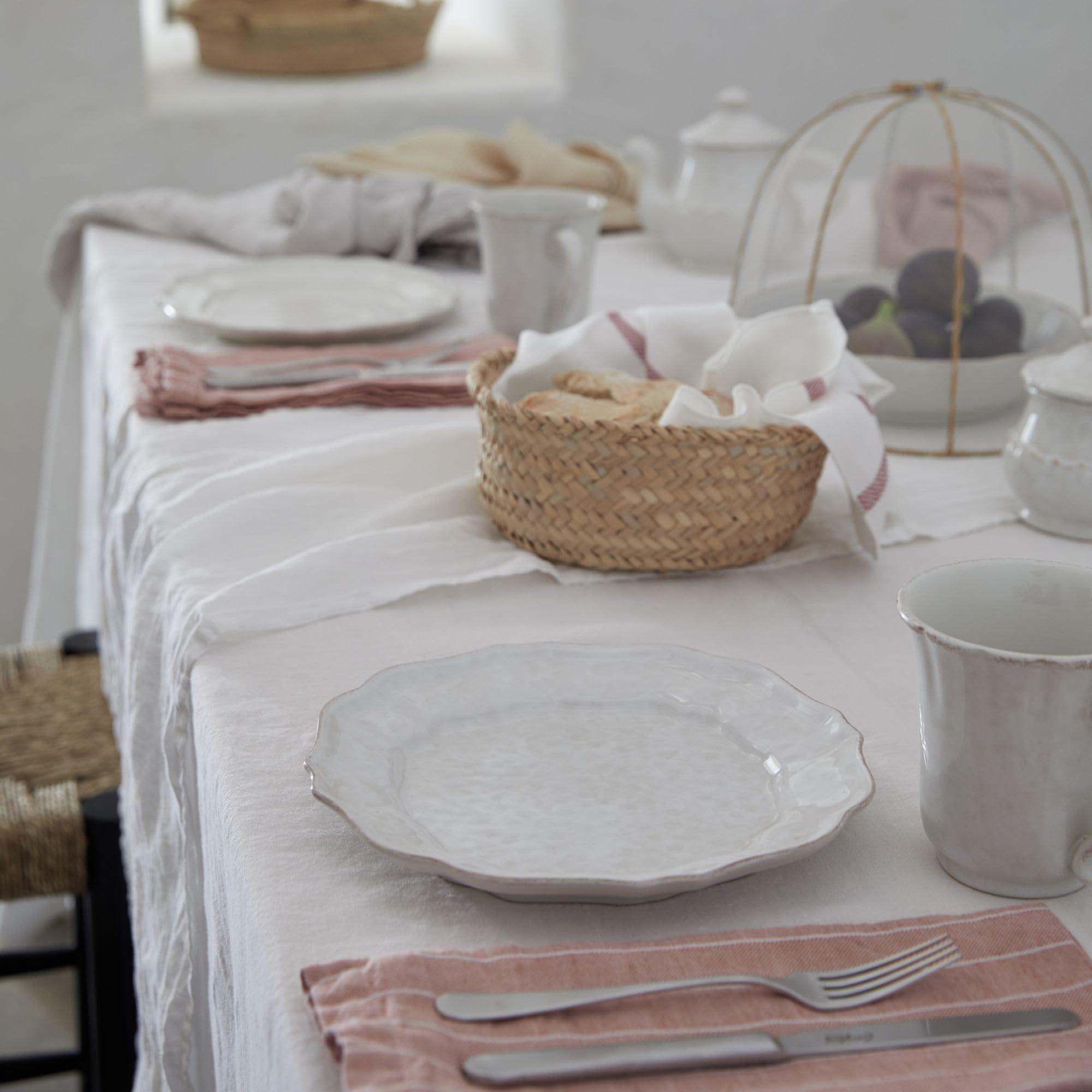 Casafina Casafina Ceramic Stoneware 11\'\' Dinner Plate - Impressions Collection, White | Microwave & Dishwasher Safe Dinnerware | Food Safe Glazing | Restaurant Quality Tableware