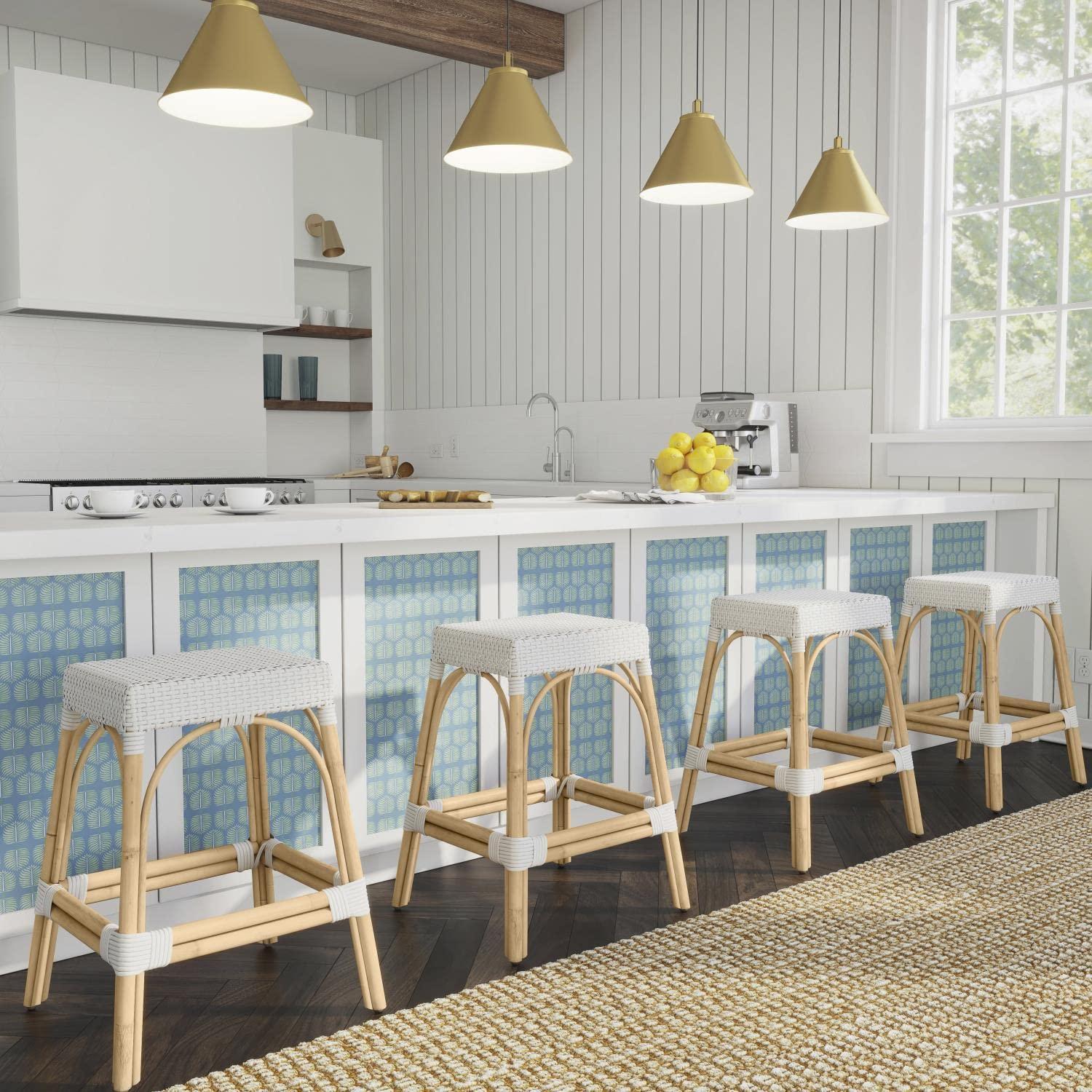 Butler Specialty Company Butler Specialty Company Robias Rattan 24.5\" Counter Stool - Glossy White