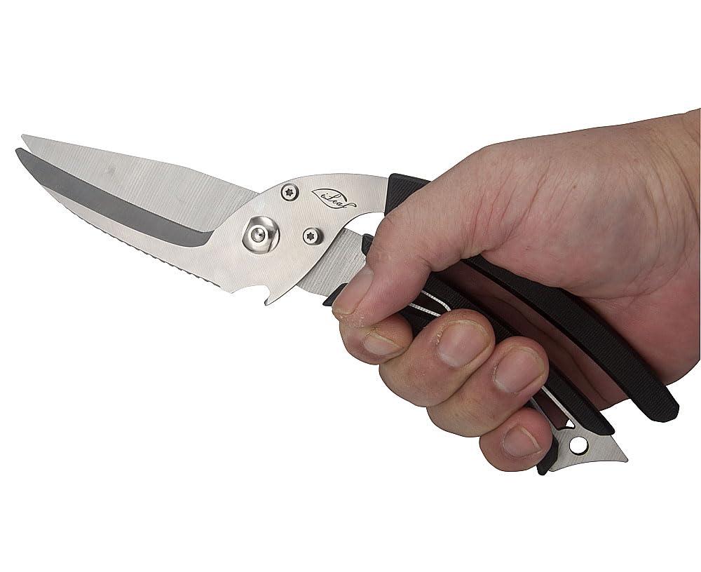 ILEAF ILEAF Kitchen Poultry Shears, Anti-Slip Handle and Safety Lock, Poultry Scissors for Meat, Chicken, Bone, Turkey, Fish Vegetable Cutting (ABS Handle)