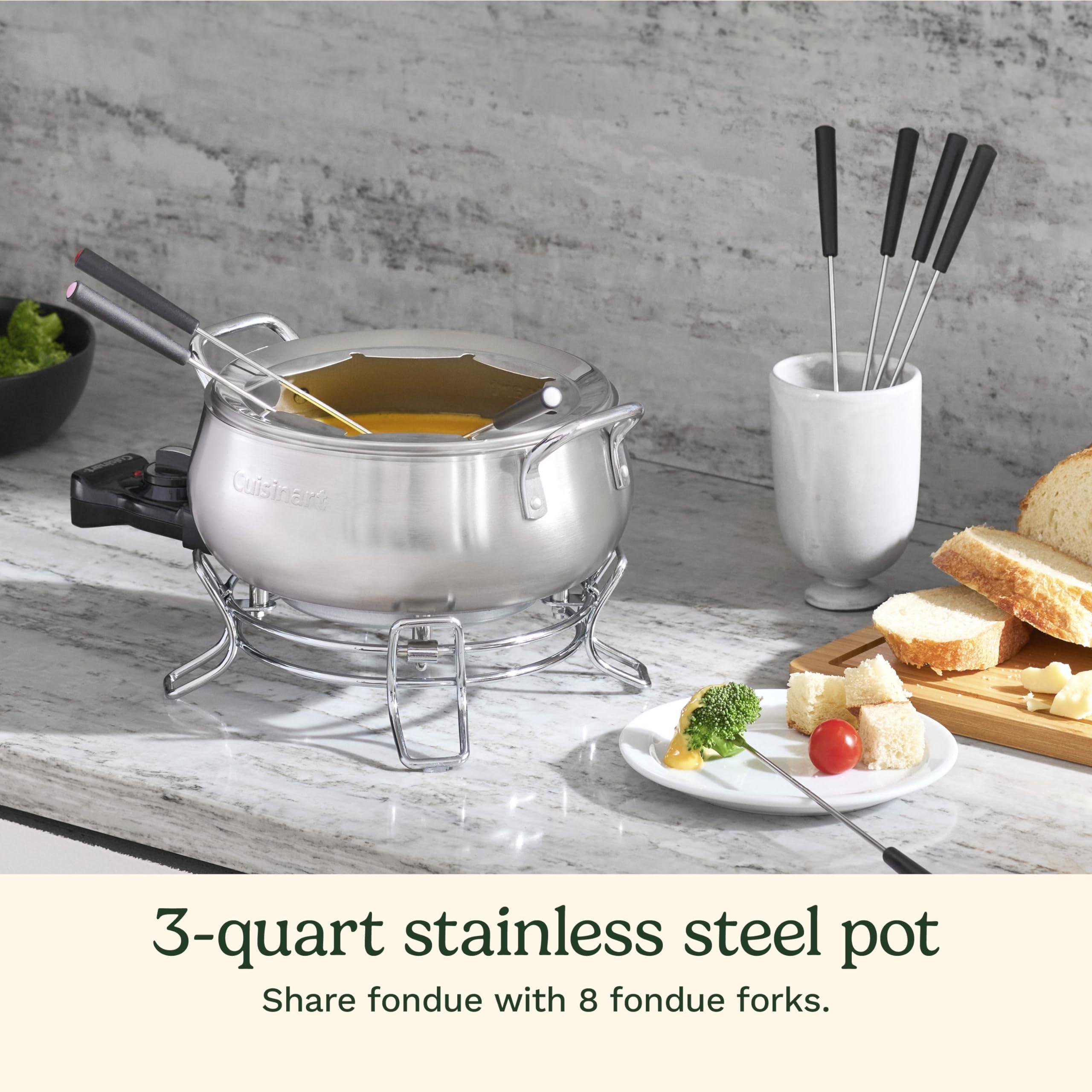 Cuisinart Cuisinart Fondue Pot, 3 Quart, For Chocolate, Cheese, Broth, Oil, Stainless Steel, CFO-3SSP1