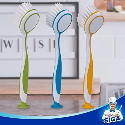 MR.SIGA MR.SIGA Round Dish Brush, Size: Dia 5.5 x 25cm - Pack of 3