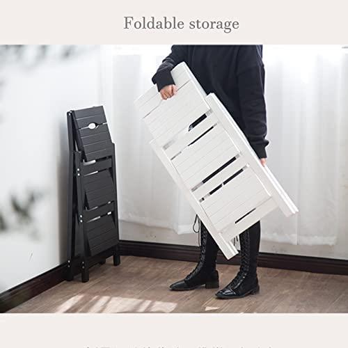 KUYT KUYT 2 Step Ladder Stools Chair, Wooden Ladder Chair Rack Portable Step Folding Stool Perfect for Home, Office, Warehouse Moveable Bookshelf Plant Stand Multifunction/B