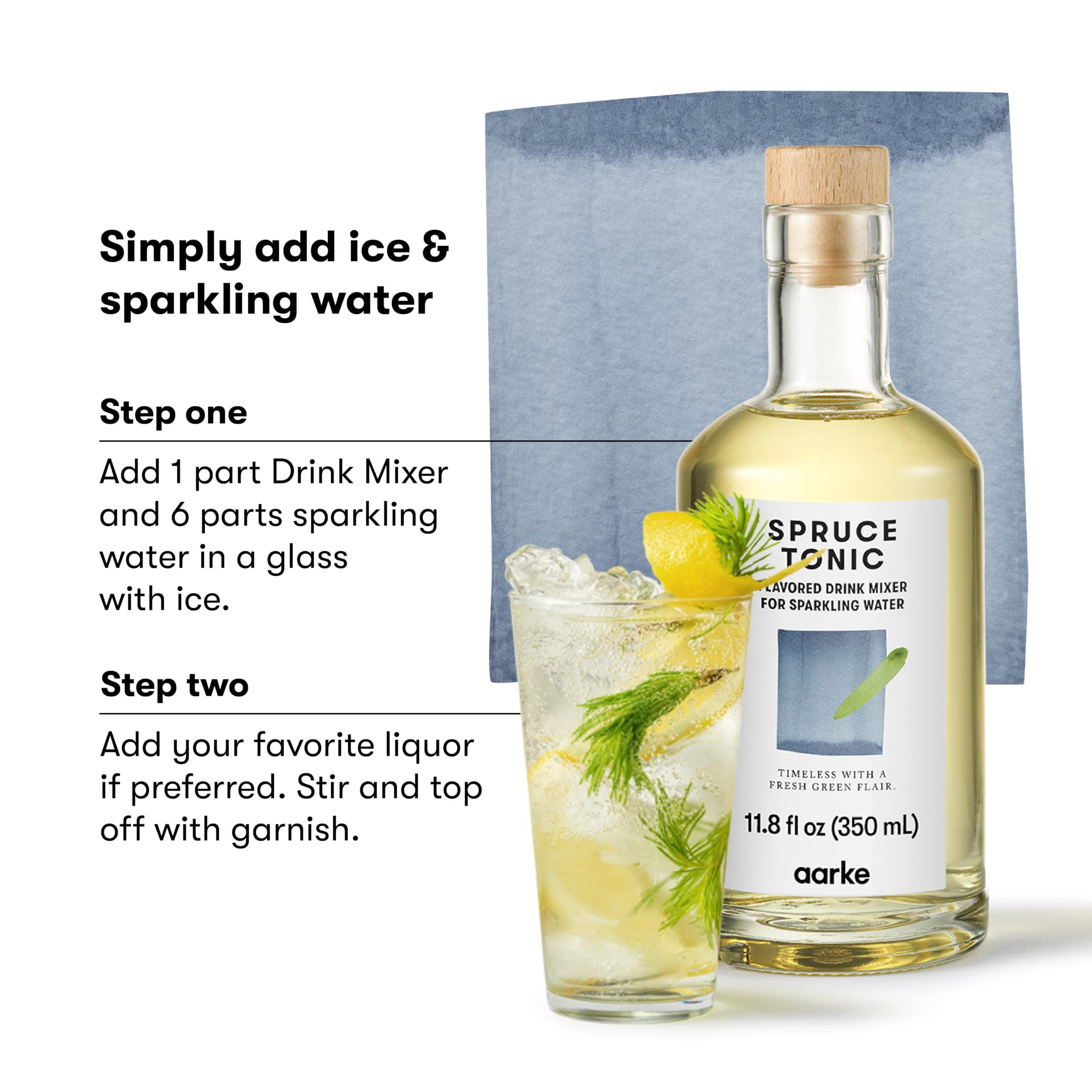 aarke aarke Drink Mixer, Effortless Mixing for Your Home Bar, Crafted Elixir to Complement Your aarke Carbonator, Each Glass Bottle Makes 8 Beverages (Spruce Tonic)