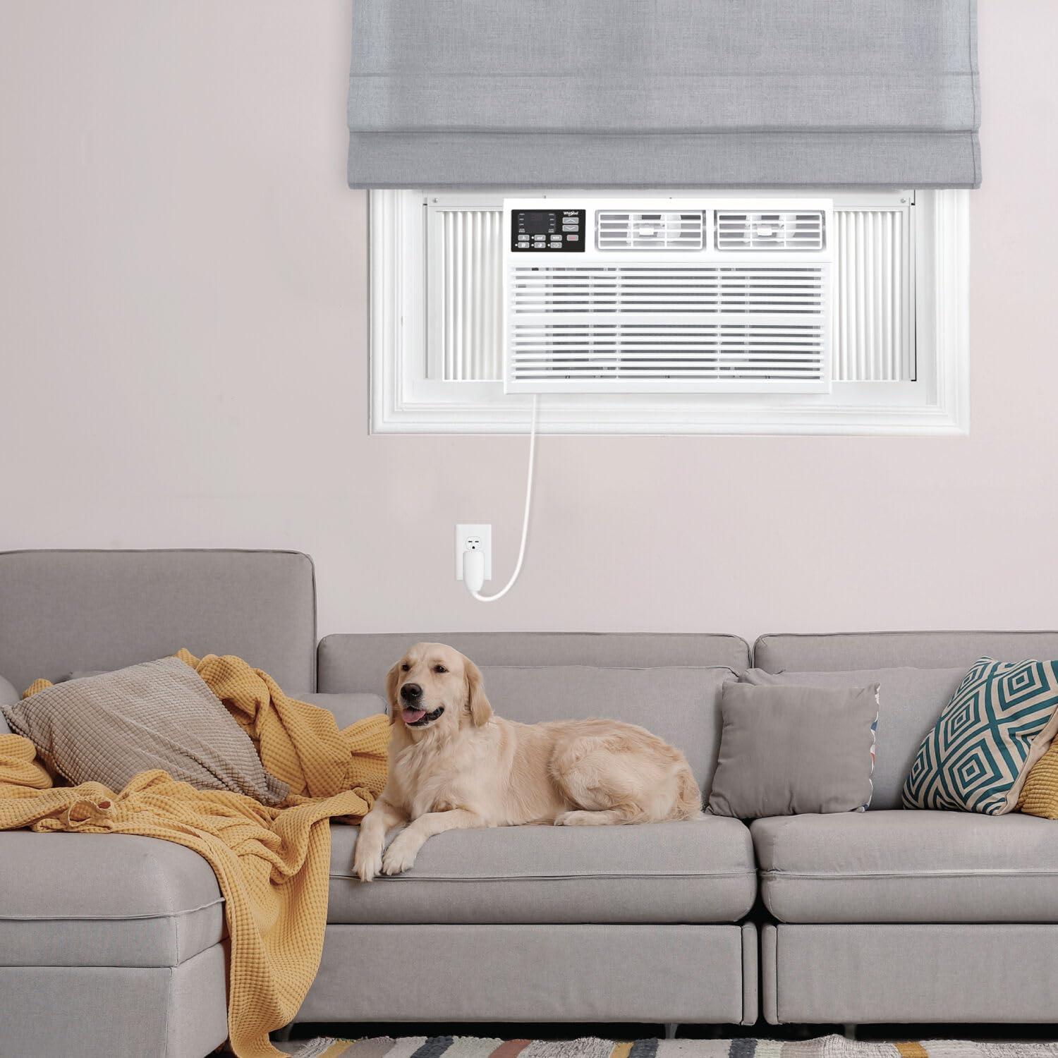 Whirlpool Whirlpool WHHW182BW 18,000 230V Air Conditioner with Supplemental Heat, Window Mounted AC Unit with Heater for Apartment, Living, Bedroom, Large Rooms up to 1000 Square Feet, 18000 BTU, White