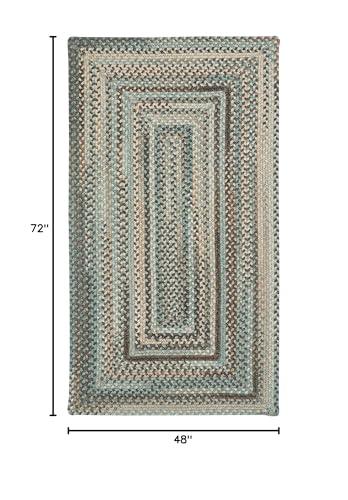 Capel Capel American Heritage Slatewood 4' 0" X 6' 0" Concentric Rectangle Braided Rug