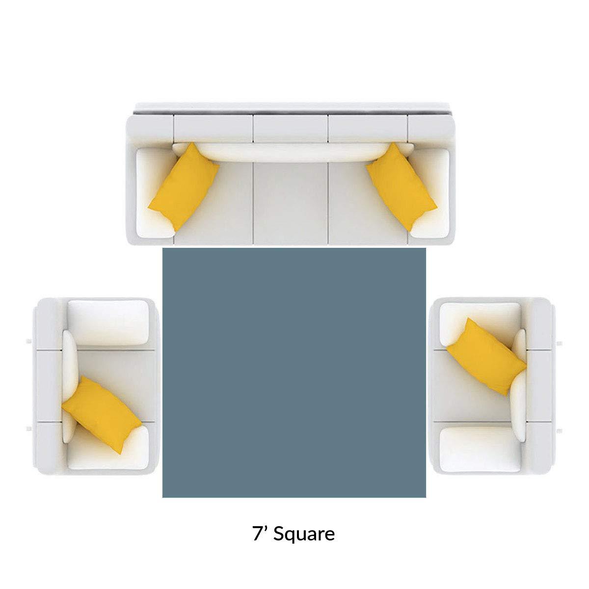 Tayse Tayse Waveland Cream 7 Foot Shag Square Area Rug for Living, Bedroom, or Dining Room - Shag, Stripe