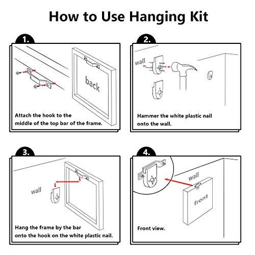 SIGNWIN SIGNWIN 3 Piece Framed Canvas Wall Art Black and White Botanical Canvas Prints Home Artwork Decoration for Living Room,Bedroom - 24\"x36\"x3 Panels