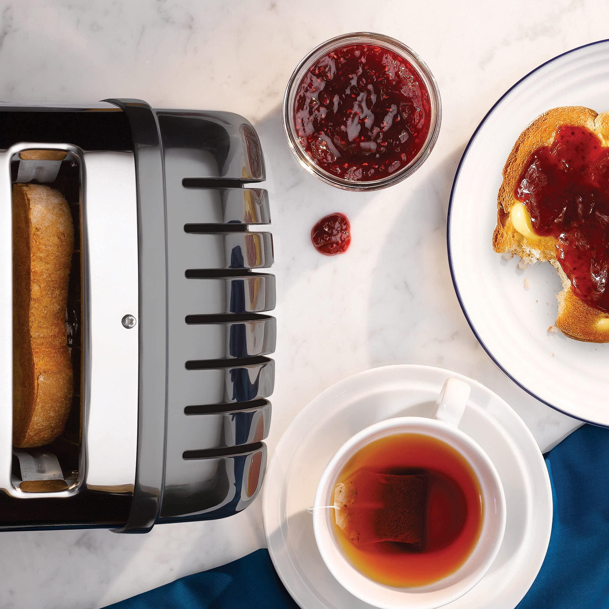 Dualit Dualit Classic 4 Slice NewGen Toaster - Stainless Steel - Hand Built in the UK - Replaceable ProHeat elements - Defrost Bread - Mechanical Timer - Charcoal Classic Toaster