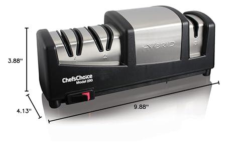 Chef's Choice ChefsChoice 290 Knife Sharpeners AngleSelect Hybrid 15 and 20-Degree Diamond Hone, 3-Stage, Black