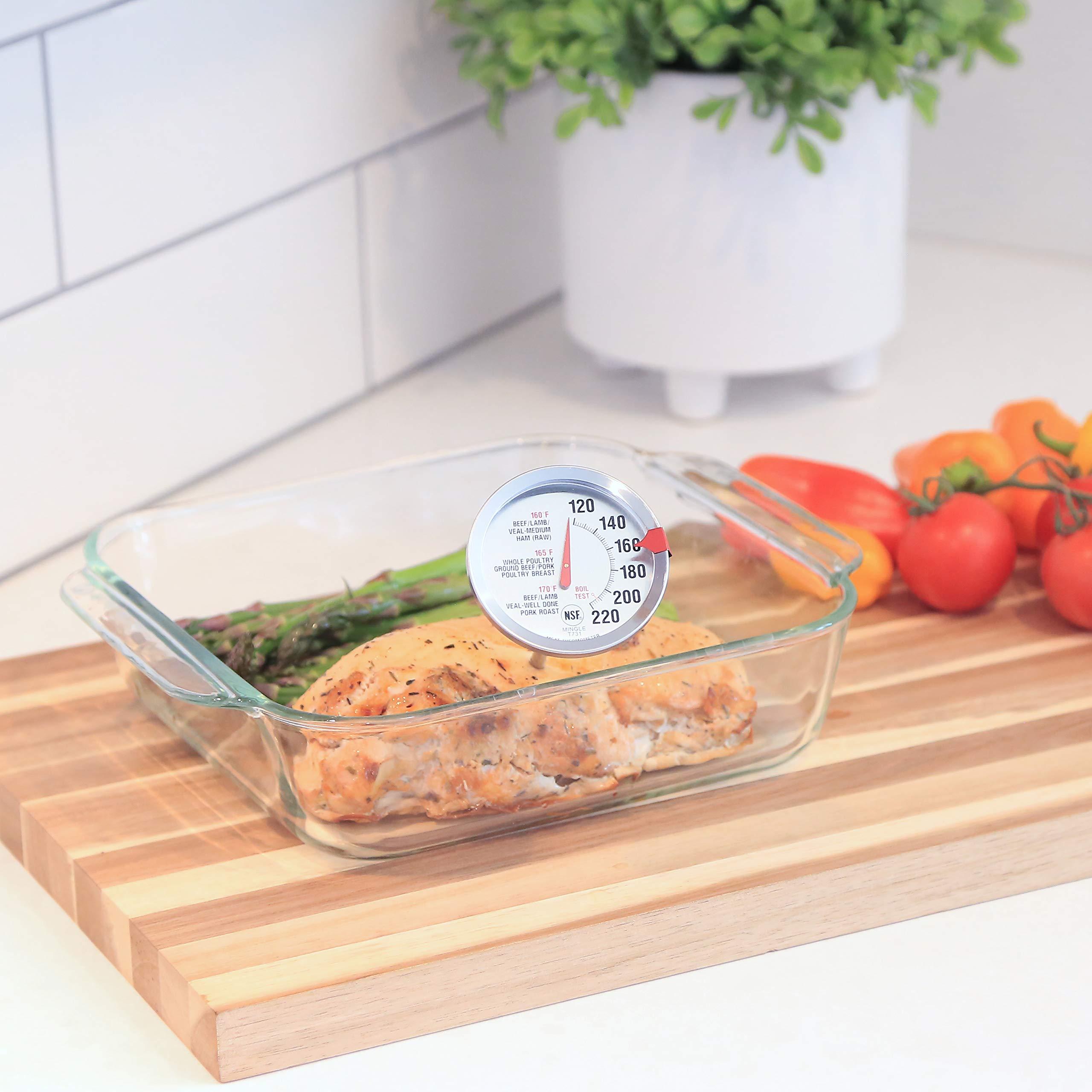 Escali Escali AH1 Stainless Steel Oven Safe Meat Thermometer, Extra Large 2.5-inches Dial, Temperature Labeled for Beef, Poultry, Pork, and Veal Silver NSF Certified