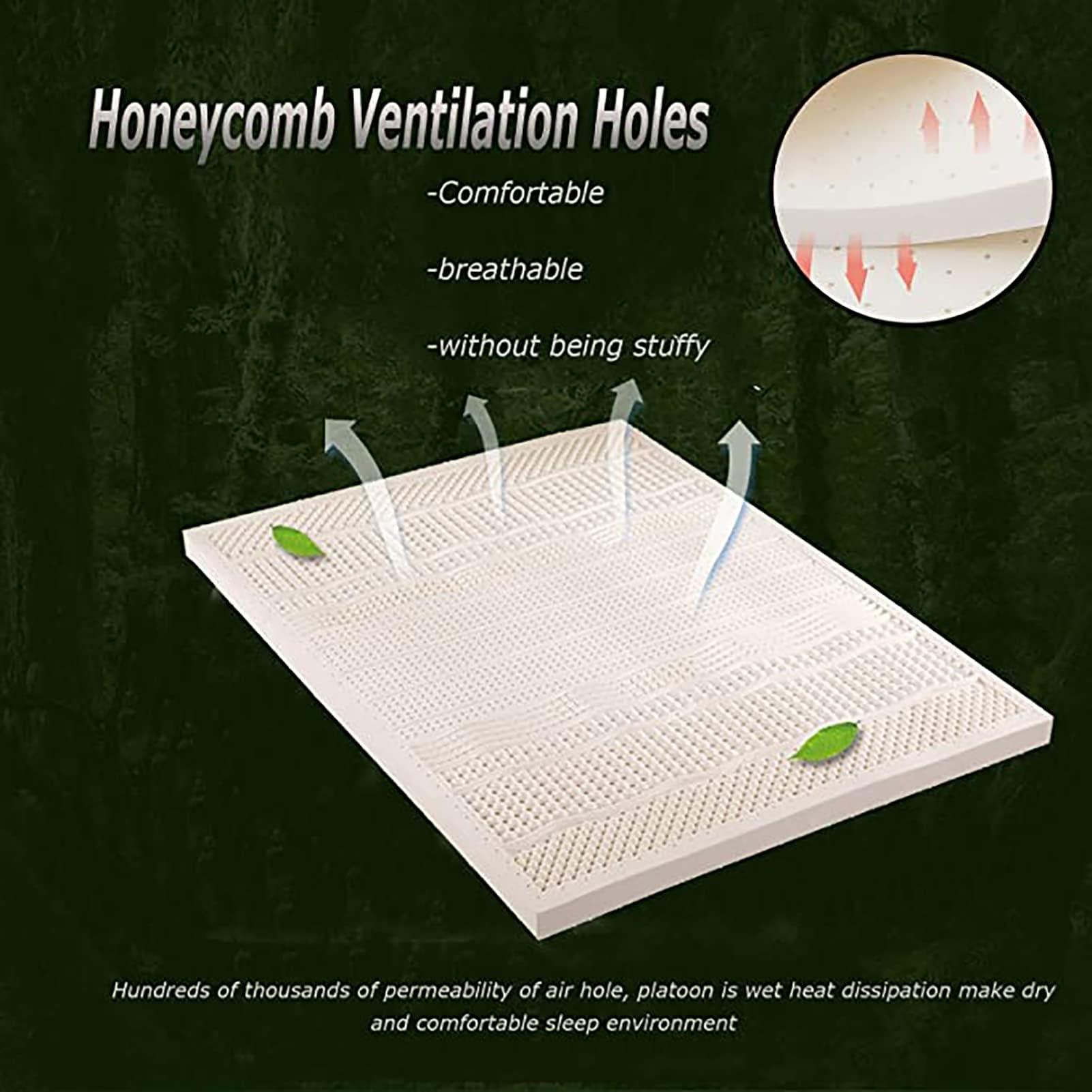 Generic 100% Natural Latex Mattresses,Mattress Topper,Natural Rubber Pure Mattress10cm Thickened Home Dormitory Cushion Mat,4X61inX75in