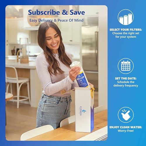 EXPRESS WATER Express Water 10 Stage Reverse Osmosis Alkaline Water Filtration System - Under Sink Water Filter with Faucet and Tank, 100 GPD