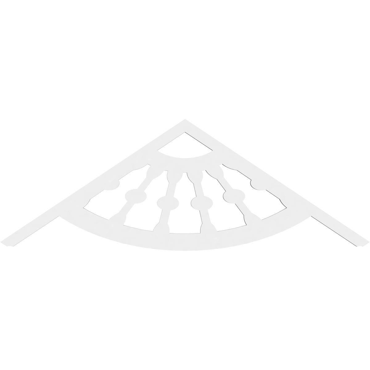Ekena Millwork Ekena Millwork GPP036X006X100CWW Classic Wagon Wheel Architectural Grade PVC Gable Pediments, 36\"W x 6\"H x 1\"P (4/12) Pitch