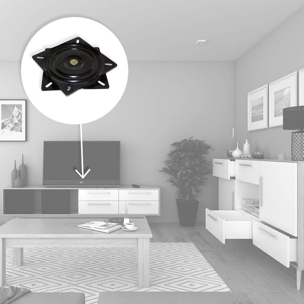 Emuca Emuca 3196514 Swivel platform/Rotating base of 360 for cabinet/TV screen, steel, black