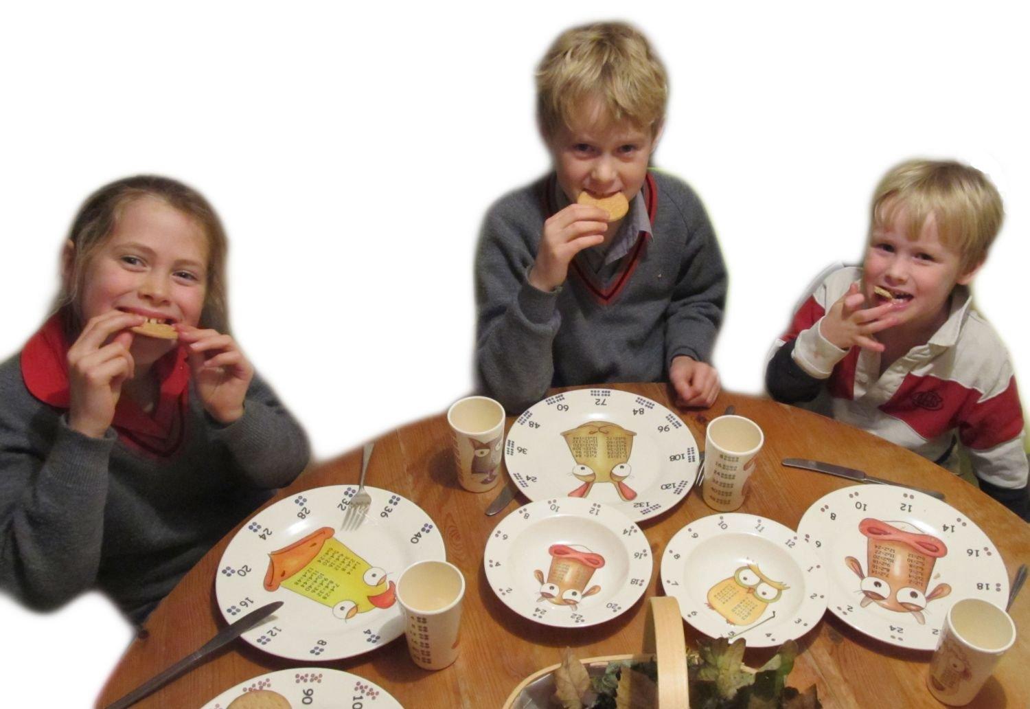 theMultiples theMultiples Times Table Dinnerware 4-Piece Early Years 7 inch Melamine Rimmed Bowl Set