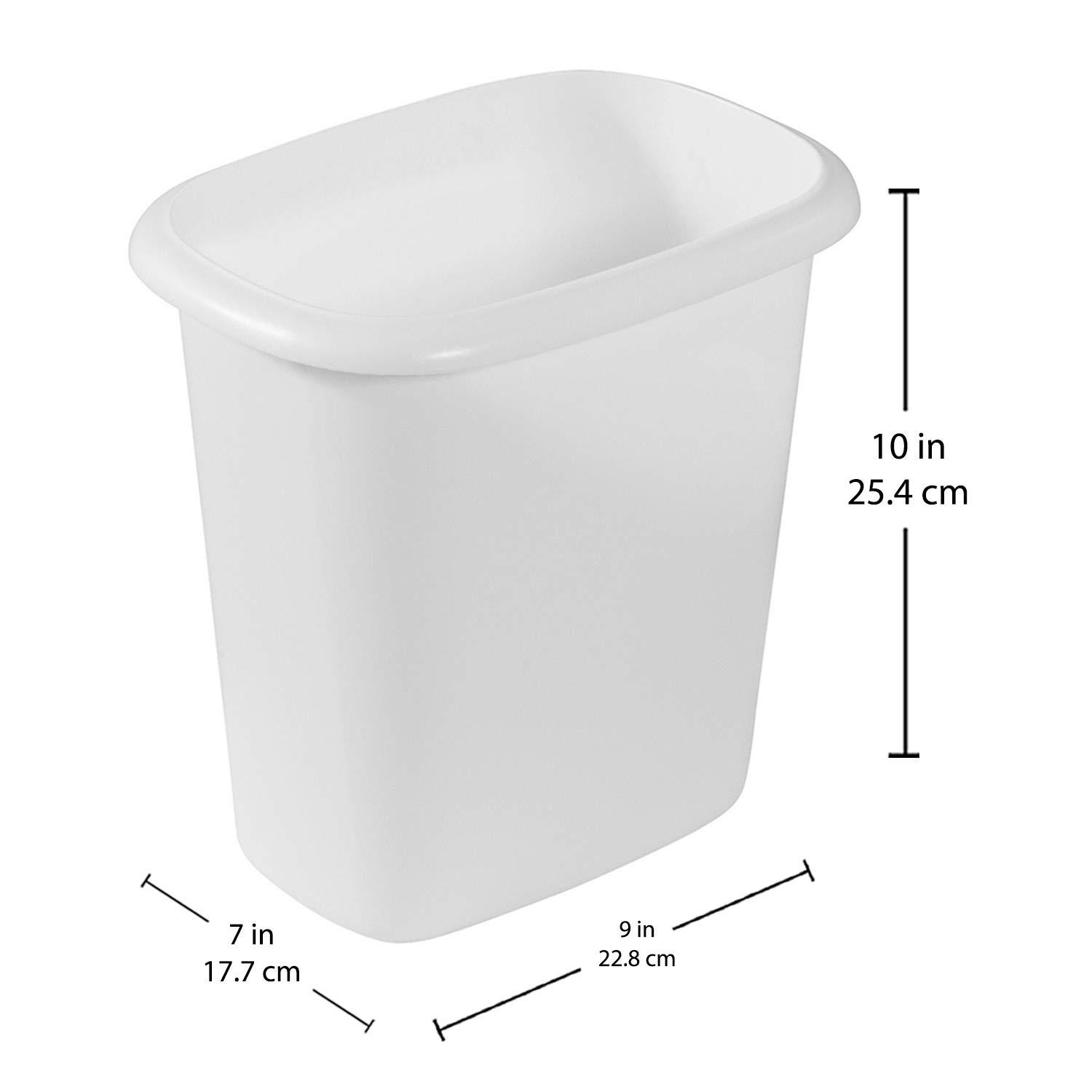 Rubbermaid Rubbermaid Vanity Trash Can/Wastebasket, 1.5-Gallons/6-Quarts, White, for Under Counter/Kitchen/Office/Bedroom/Bathroom