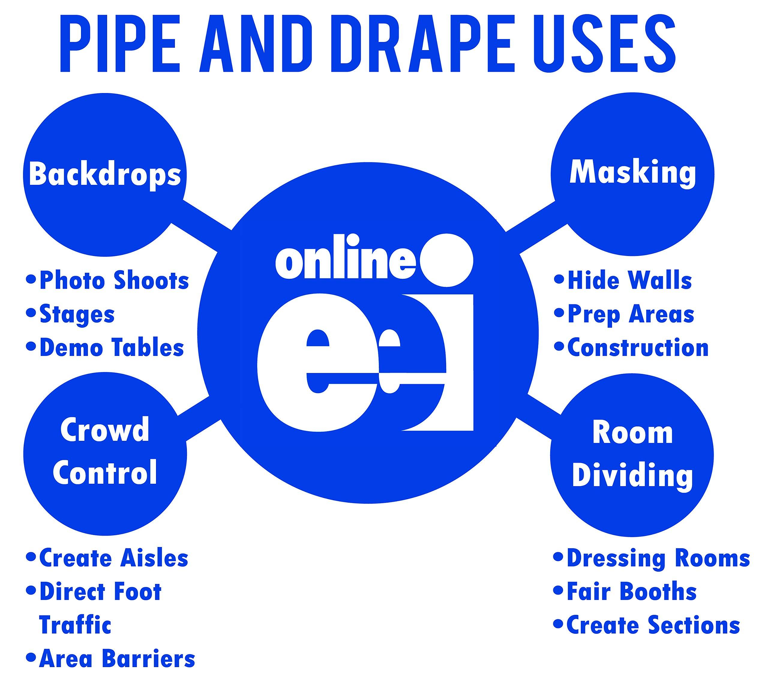 OnlineEEI OnlineEEI 8 Foot Tall Fixed Height Portable Pipe and Drape Backdrop Kit 8ft x 10ft (No Drapes)