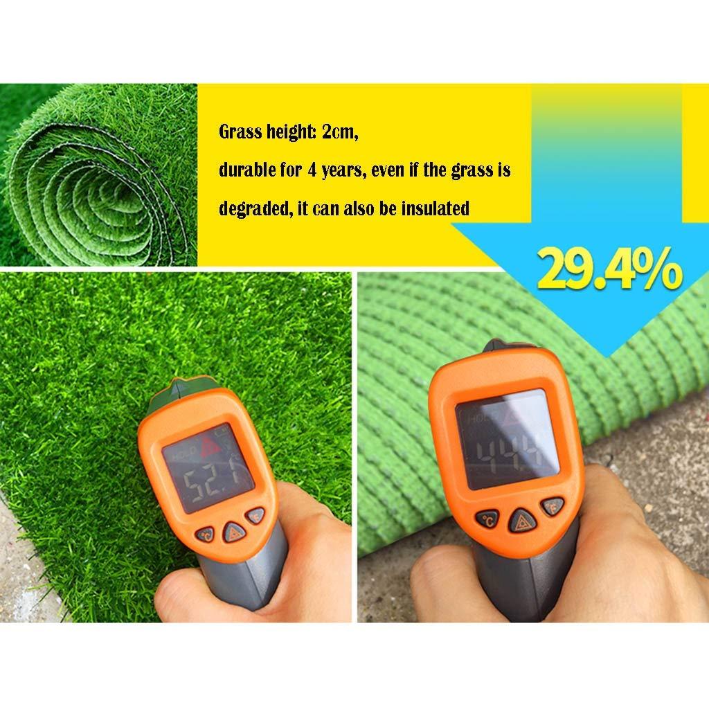 Artificial grass Artificial grass, Outdoor Turf Green Thicken 2cm Lawn Simulation Plastic Plant Balcony Roof Insulation Fake Carpet (Size : 2x4m)