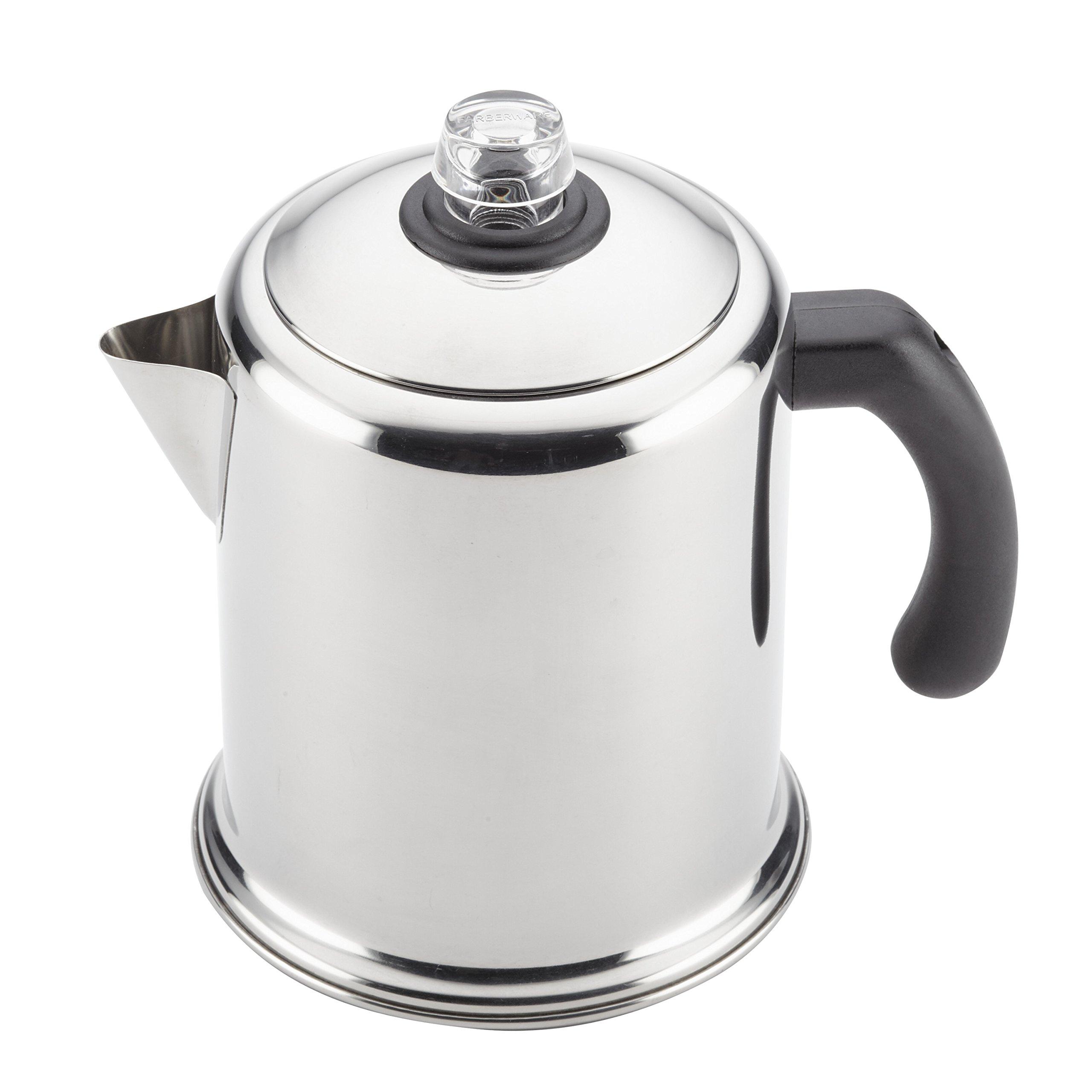 Farberware Farberware 47053 Classic Stainless Steel Yosemite 12-Cup Coffee Percolator, 12 Cup Coffee Maker, Silver