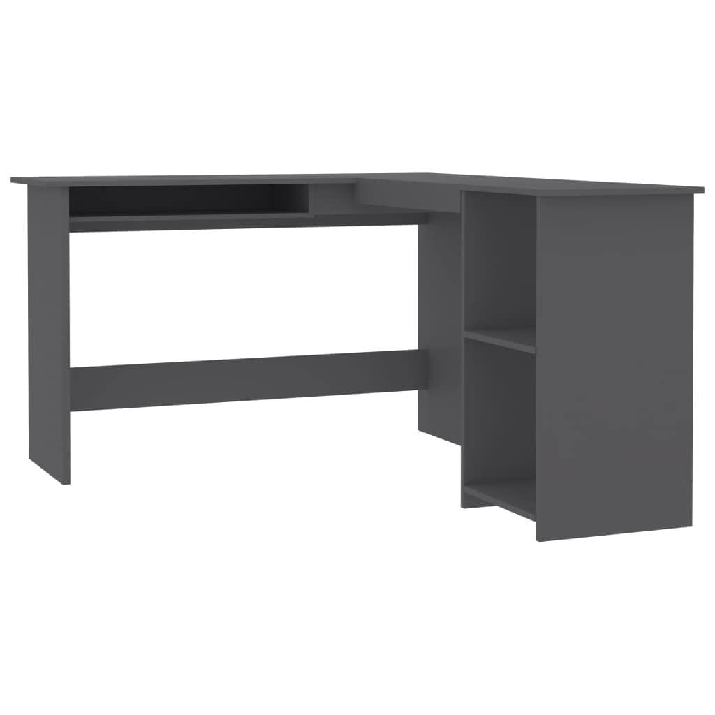 QZZCED L-Shaped Corner Desk ,Study Table,Make Up Desks,Executive Desk,Bedroom Desk,With a Pull-Out Keyboard Tray,for Home Office Writing Desk, Makeup Vanity Console Table,Gray 47.2"x55.1"x29.5" Chipboard