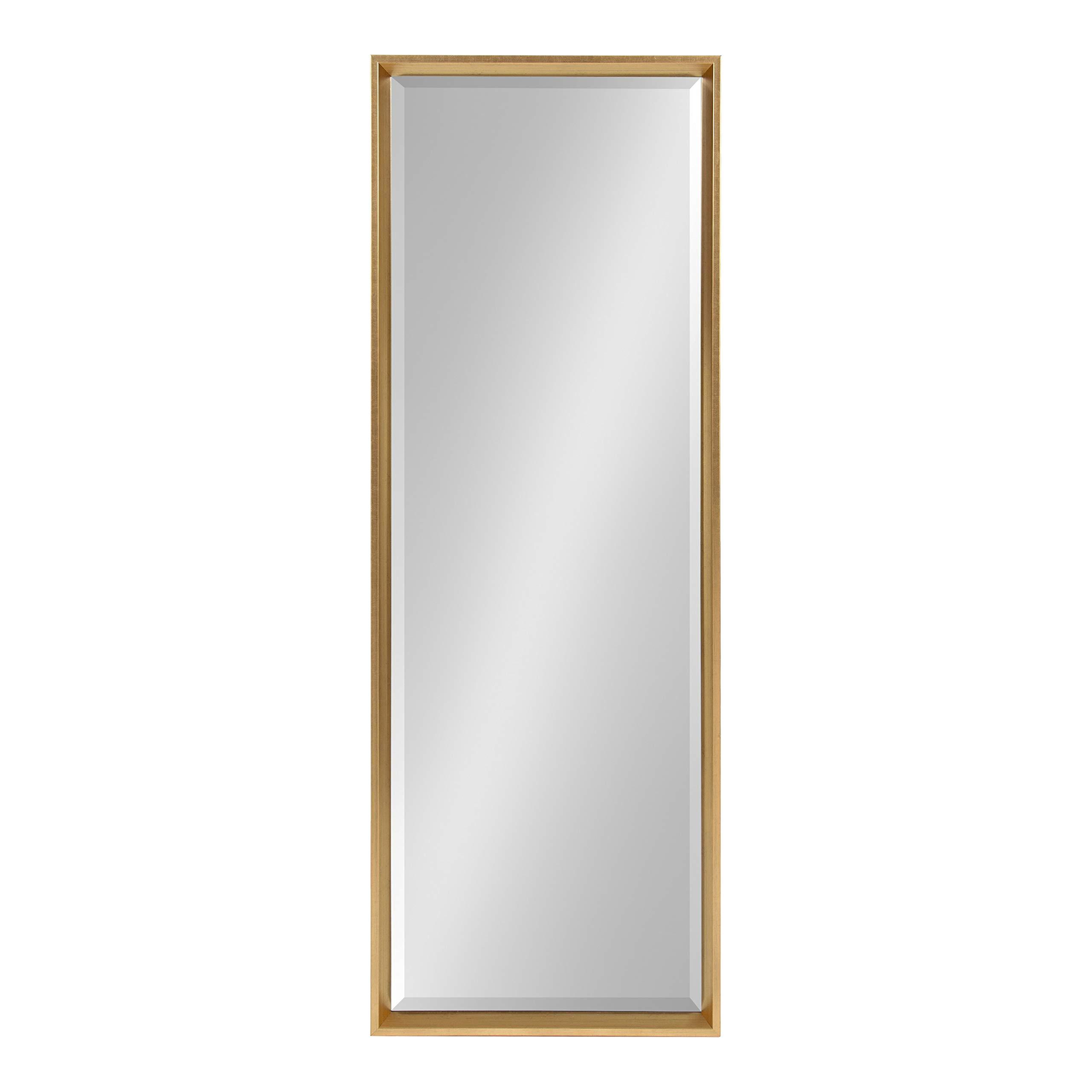 Kate and Laurel Kate and Laurel Calter Modern Framed Full Length Beveled Wall Mirror, 17.5x49.5 Gold